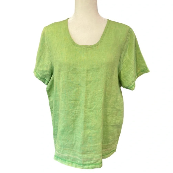 FLAX Linen Tee Top - Picture 1 of 8